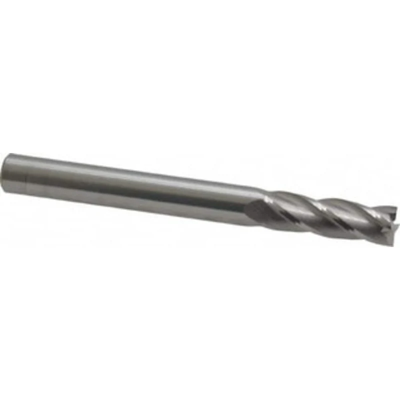 KYOCERA SGS 1/4, 3/4 LOC, 1/4 Shank Diam, 2-1/2 OAL, 4 Flute, Solid Carbide Square End Mill Single End, Uncoated, Spi...